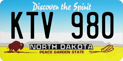 ND license plate KTV980