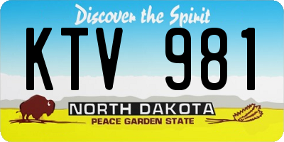 ND license plate KTV981