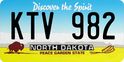 ND license plate KTV982