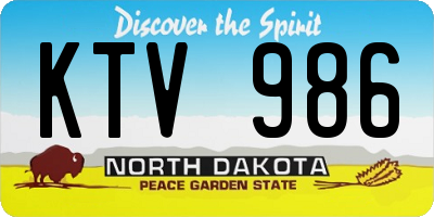 ND license plate KTV986