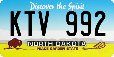 ND license plate KTV992