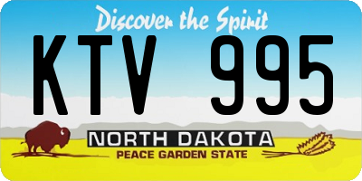 ND license plate KTV995
