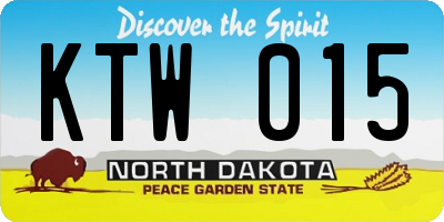 ND license plate KTW015