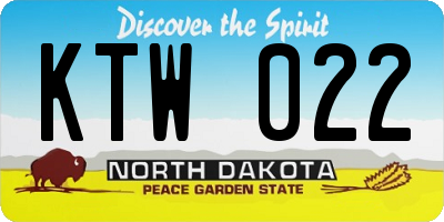 ND license plate KTW022