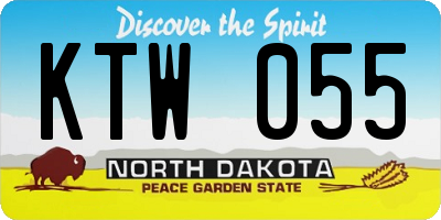 ND license plate KTW055