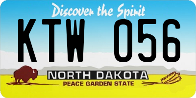 ND license plate KTW056