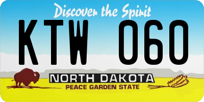 ND license plate KTW060