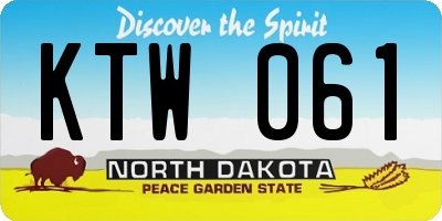 ND license plate KTW061