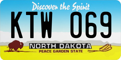 ND license plate KTW069