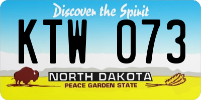 ND license plate KTW073
