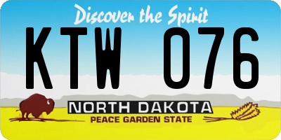 ND license plate KTW076