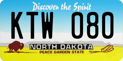 ND license plate KTW080