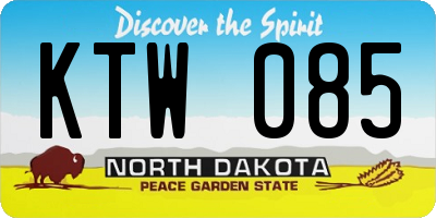 ND license plate KTW085