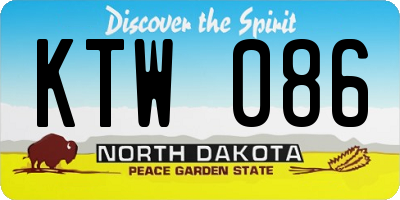 ND license plate KTW086