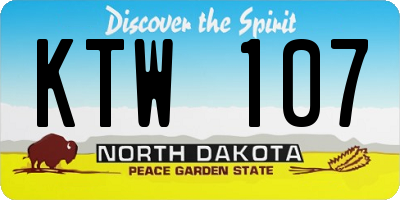 ND license plate KTW107