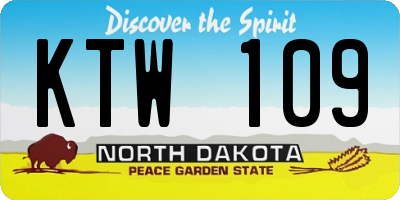 ND license plate KTW109