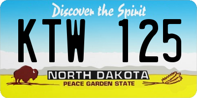 ND license plate KTW125