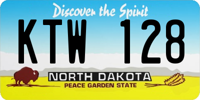 ND license plate KTW128