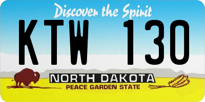 ND license plate KTW130