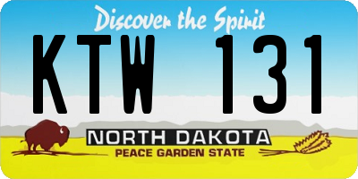 ND license plate KTW131