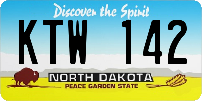 ND license plate KTW142