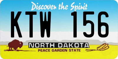 ND license plate KTW156