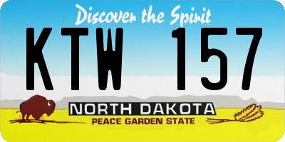 ND license plate KTW157