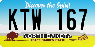 ND license plate KTW167