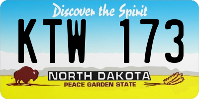 ND license plate KTW173