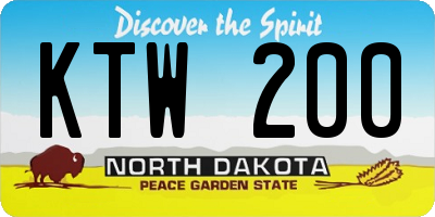 ND license plate KTW200