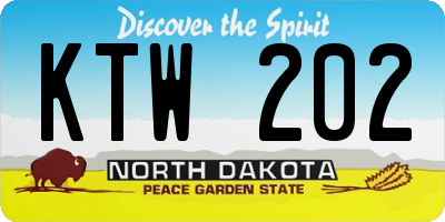 ND license plate KTW202