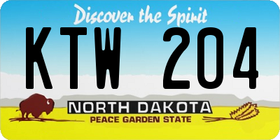 ND license plate KTW204