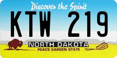 ND license plate KTW219