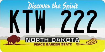ND license plate KTW222