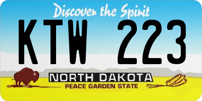 ND license plate KTW223