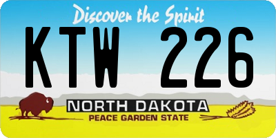 ND license plate KTW226