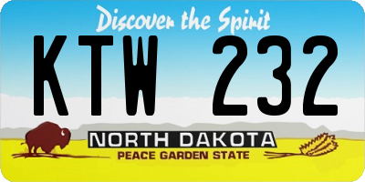 ND license plate KTW232