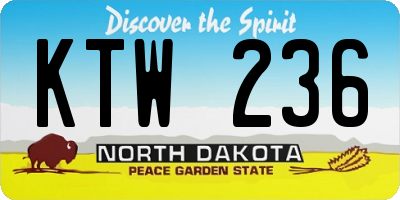 ND license plate KTW236