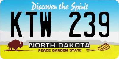 ND license plate KTW239