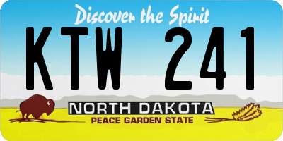 ND license plate KTW241