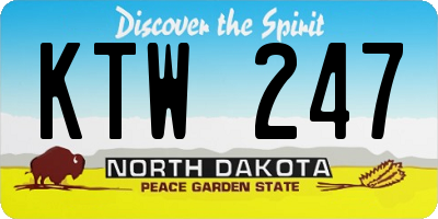 ND license plate KTW247