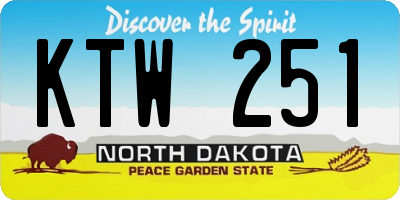 ND license plate KTW251