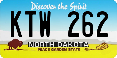 ND license plate KTW262