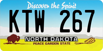 ND license plate KTW267