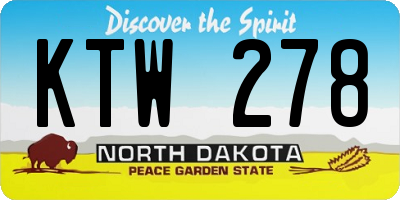 ND license plate KTW278