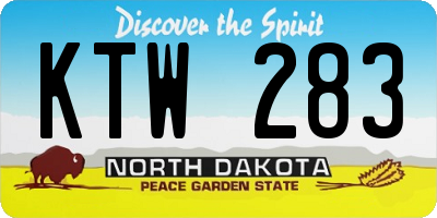 ND license plate KTW283