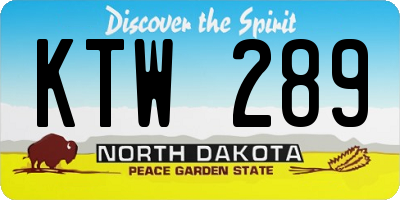 ND license plate KTW289