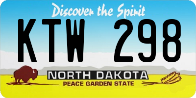 ND license plate KTW298