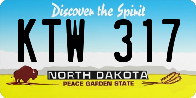 ND license plate KTW317
