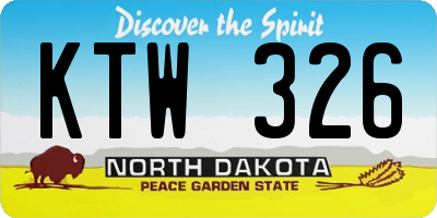 ND license plate KTW326